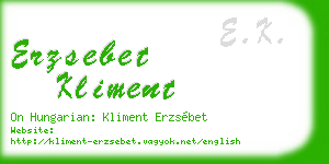 erzsebet kliment business card